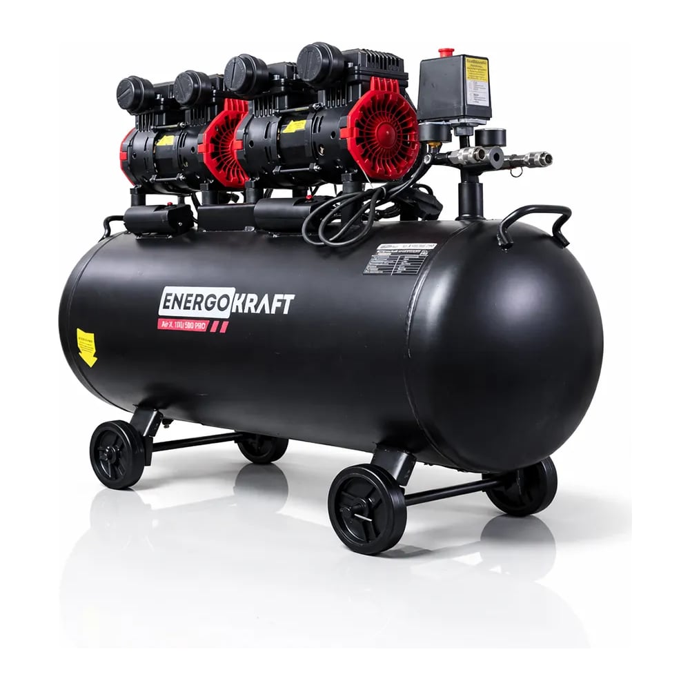 Изображение товара Компрессор ENERGOKRAFT 100 л/ресивер 3000 Вт 580 л/мин AIR-X 100/580 PRO 8 атм безмасляный 00-00003074