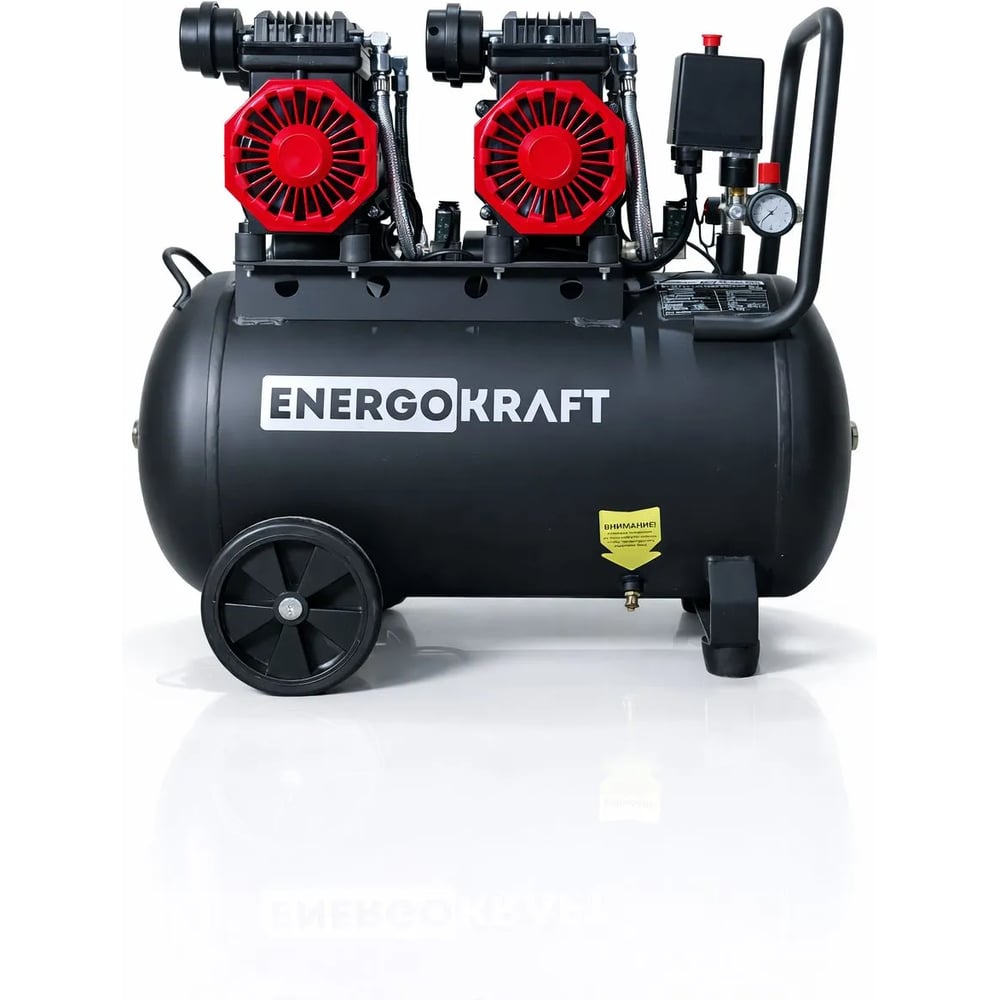 Изображение товара Компрессор ENERGOKRAFT 50 л/ресивер 3000 Вт 580 л/мин AIR-X 50/580PRO Kit-4 8 атм безмасляный 00-00002768