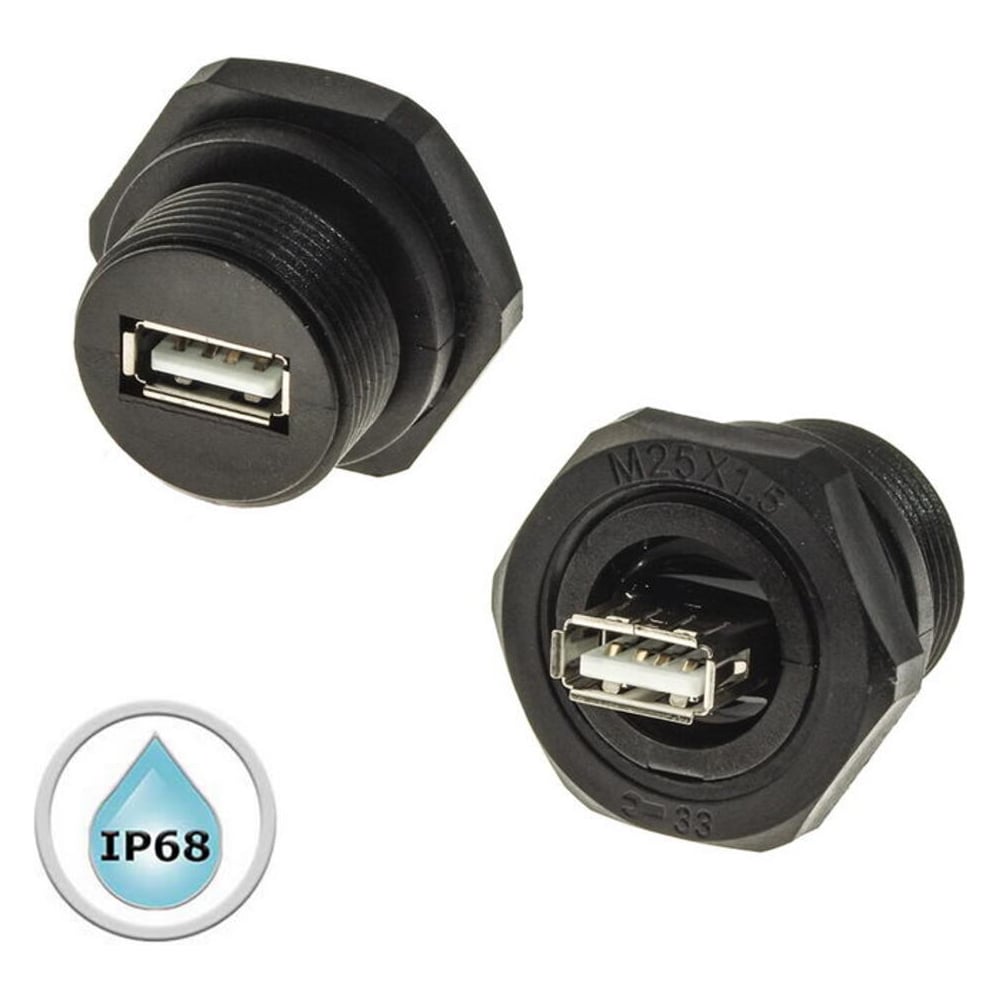 Изображение товара Разъем RUICHI M25USBZ0-2.0 Модель с IP68, 5В, 1 розетка