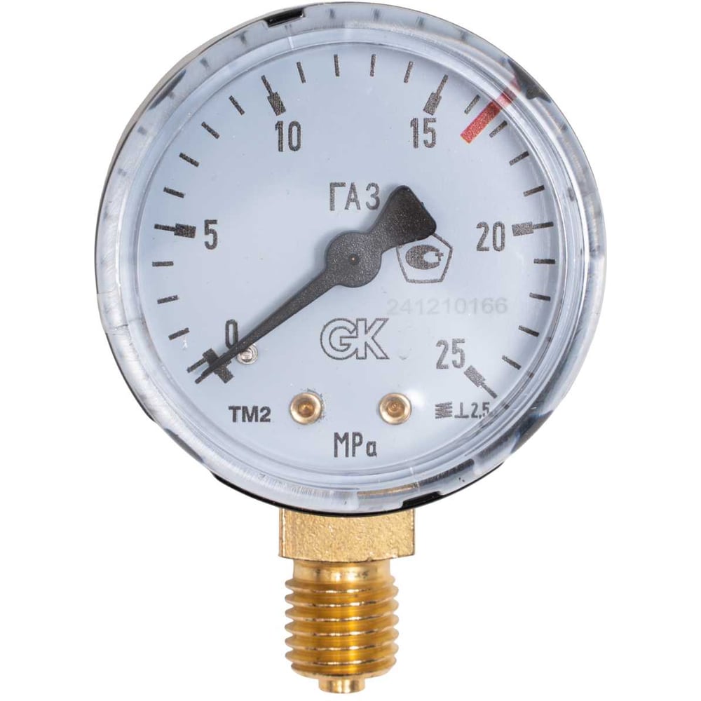 Изображение товара Манометр газовый KRASS 16,5/25,0 МПа, диам. 50 мм, радиальный, черный корпус 2190120PV