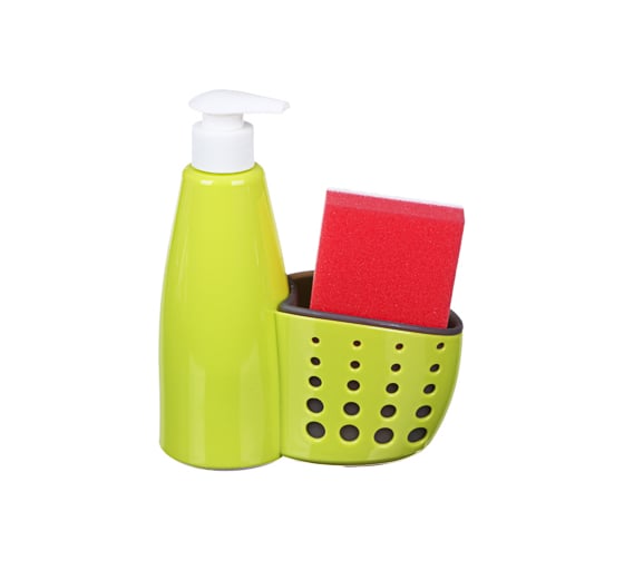 Изображение товара Диспенсер для мыла VETTA с губкой в комплекте, пластик, 16x7х19см 441-108