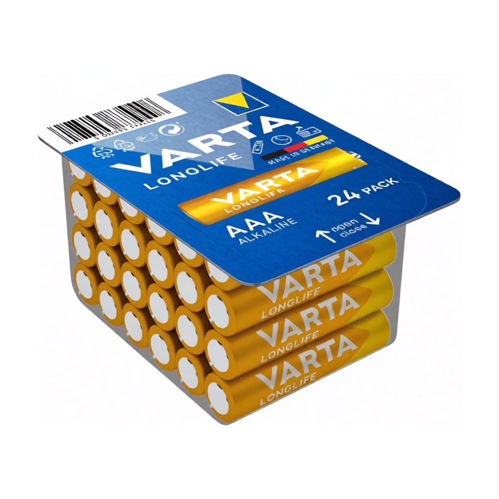 Изображение товара Батарейки Varta Longlife LR03/AAA BL24 4103301124 RPL00379 Изображение товара Батарейки Varta Longlife LR03/AAA BL24 4103301124 RPL00379