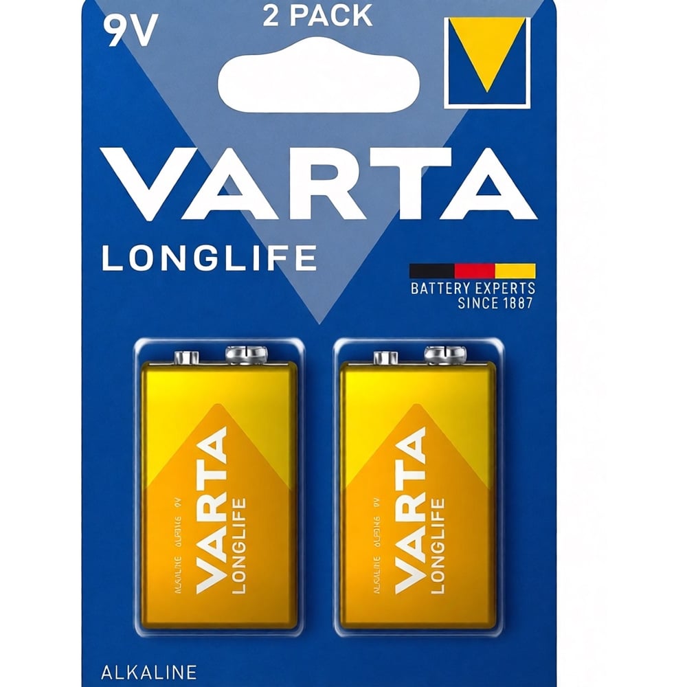Изображение товара Батарейки Varta Longlife 6LR61/9V BL2 RPL00382 Изображение товара Батарейки Varta Longlife 6LR61/9V BL2 RPL00382