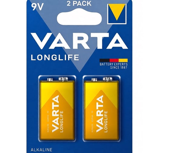 Изображение товара Батарейки Varta Longlife 6LR61/9V BL2 RPL00382