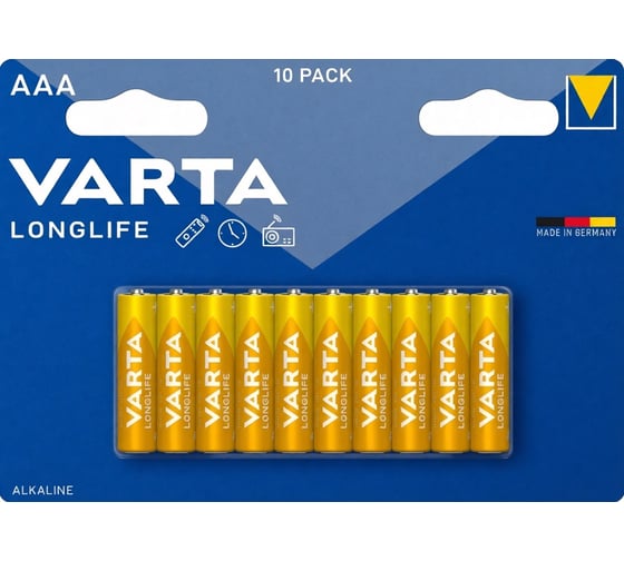 Изображение товара Батарейки Varta Longlife LR03/AAA BL10 4103101461 RPL00542