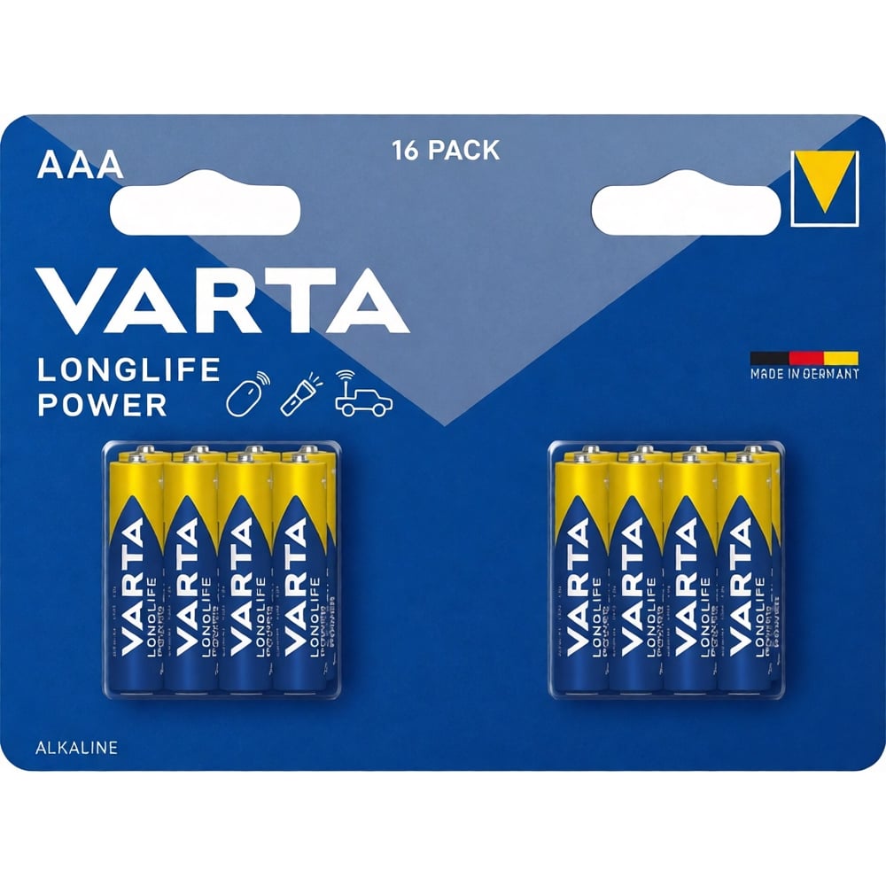 Изображение товара Батарейки Varta Longlife Power LR03/AAA BL16 4903121716 RPL00839 Изображение товара Батарейки Varta Longlife Power LR03/AAA BL16 4903121716 RPL00839