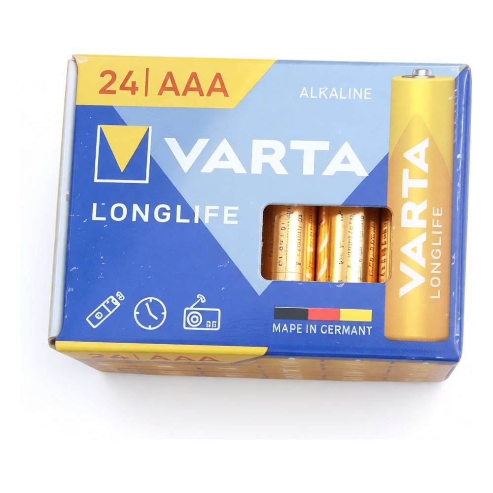 Изображение товара Батарейки Varta Longlife LR03/AAA BL24 4103301134 RPL00863 Изображение товара Батарейки Varta Longlife LR03/AAA BL24 4103301134 RPL00863