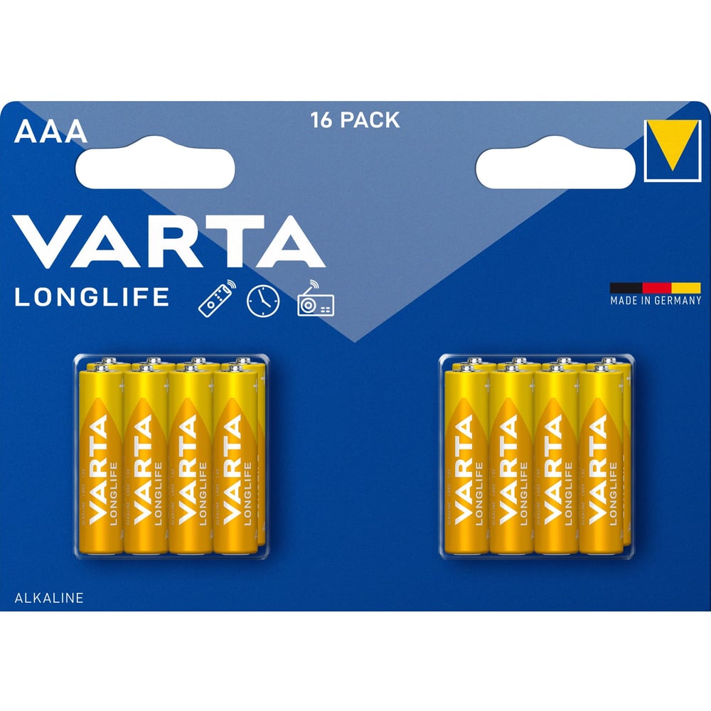 Изображение товара Батарейки Varta LR03/AAA Longlife BL16 (16 шт) Мизинчиковые Изображение товара Батарейки Varta LR03/AAA Longlife BL16 (16 шт) Мизинчиковые