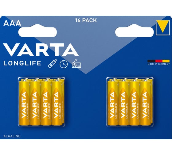 Изображение товара Батарейки Varta Longlife LR03/AAA BL16 4103214416 RPL00774