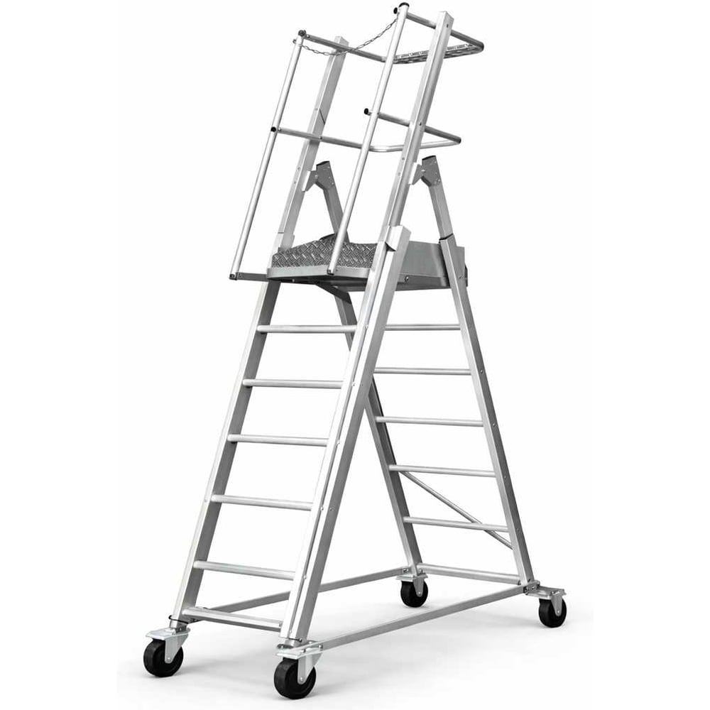 Изображение товара Телескопическая лестница-платформа НТЦ ЗАЩИТНЫХ ПОКРЫТИЙ с калиткой ТЛП-К 1,6-2,5 101013