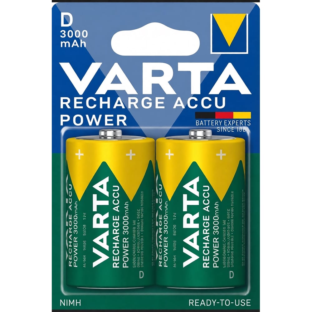 Изображение товара Аккумуляторы Varta Recharge Accu Power D 3000mAh BL2 56720101412 RPL00836