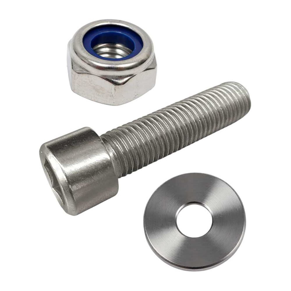 Изображение товара Винт нержавеющий 23 БОЛТА 5х50 DIN912 со стоп гайкой и ув.шайбой,10 шт. 50075