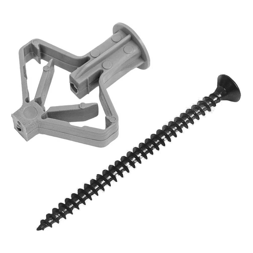 Изображение товара Дюбель-бабочка 23 БОЛТА 10х50 саморез черный по дереву 3,5х55,50шт B2O001005020500/БП-00002247ф50