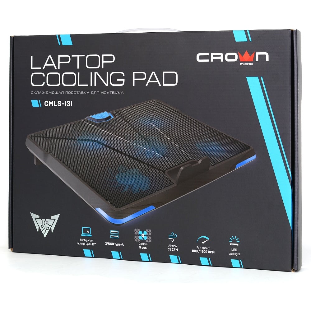 Изображение товара Подставка для ноутбука CROWN CMLS-k331 BLUE CM000002065 Изображение товара Подставка для ноутбука CROWN CMLS-k331 BLUE CM000002065
