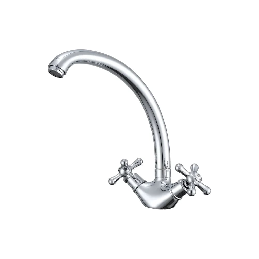 Изображение товара Смеситель Prohanss P10.40 для кухни с двухрычажным управлением и хромовым покрытием