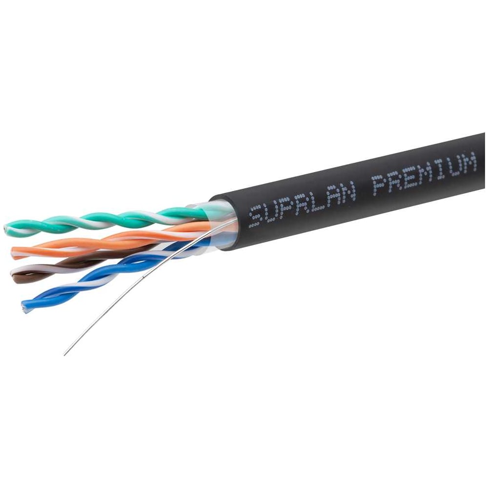 Кабель SUPRLAN Premium U/UTP Cat.5e 4x2x0,52 Cu LSZH нг(А)-HF UV In./Out 305м 01-0309-1