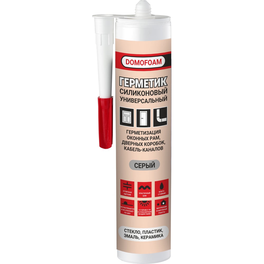Изображение товара Герметик силиконовый универсальный DOMOFOAM 0.26, серый 9782442