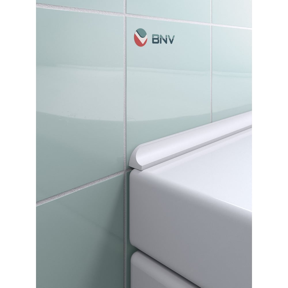 Изображение товара Бордюр-плинтус акриловый для ванны BNV ГЛ12, 75 см, универсальный (левая/правая сторона), белый, 4603307473537