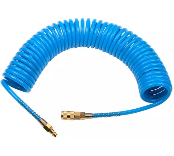 Изображение товара Шланг GARWIN полиуретан (PU) 14х10, витой, 10 м, синий, БРС в комплекте 808750-1014-10
