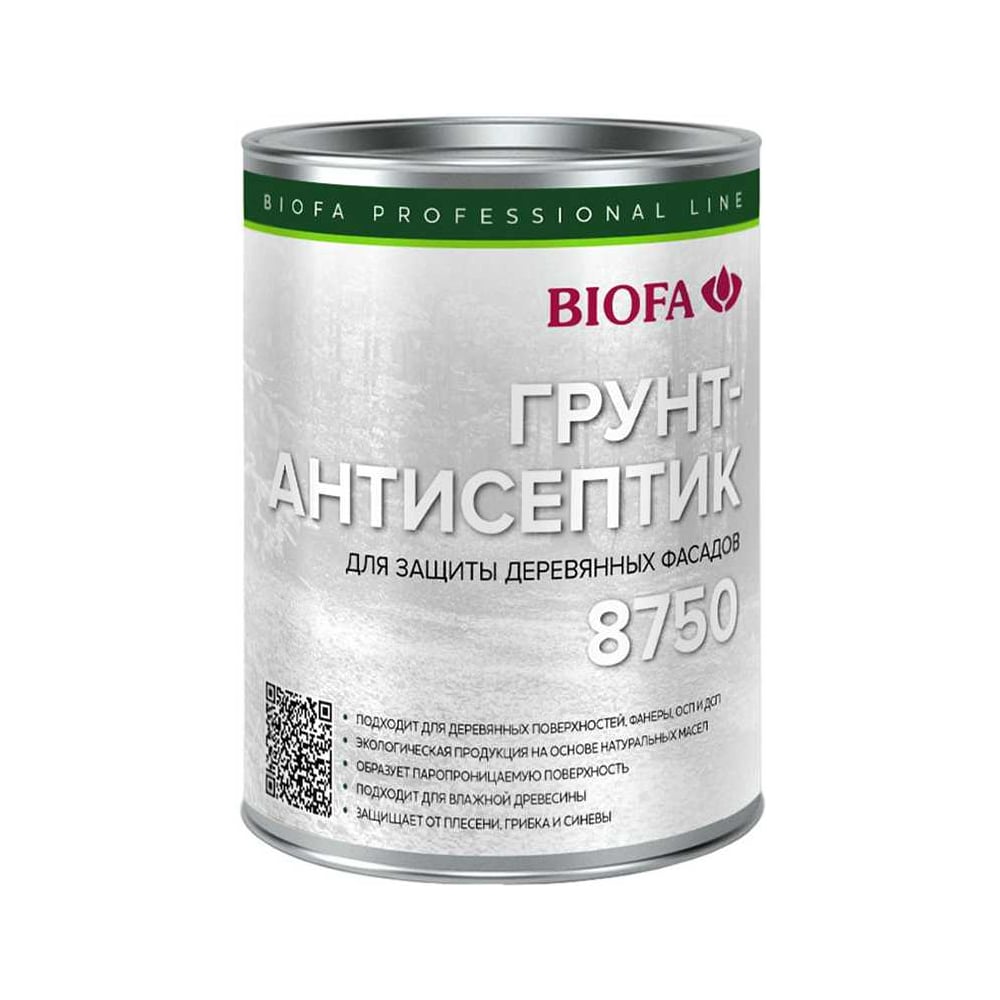 Изображение товара Грунт-антисептик пропитка для дерева BIOFA 8750, глубокая пропитка, защита и подготовка поверхности, 2,5 л 875046RU