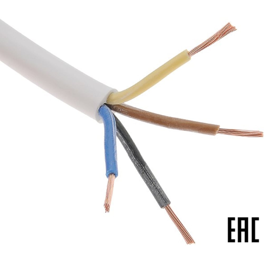 Изображение товара Кабель ПВС MW 4x1 ГОСТ Белый бухта 100 м Изображение товара Кабель ПВС MW 4x1 ГОСТ Белый бухта 100 м