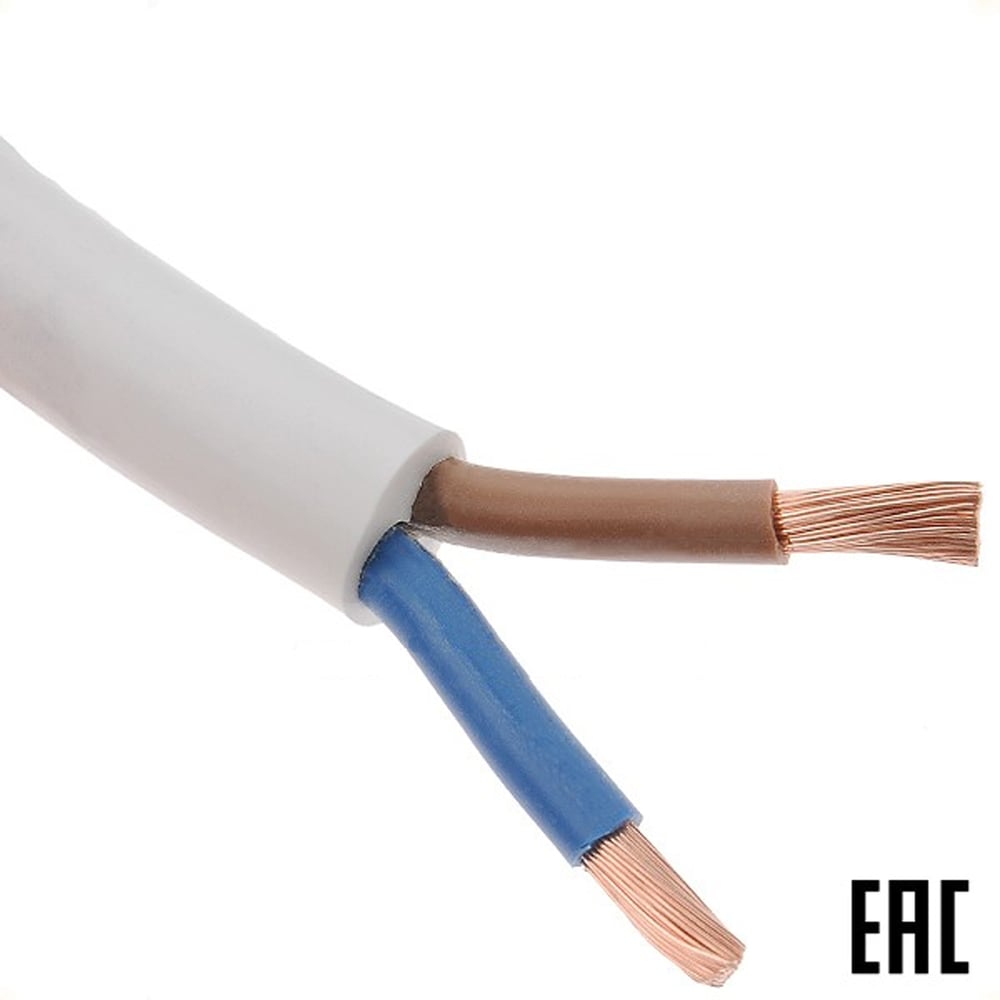 Изображение товара Электропровод MW бухта ПВС ПВС (ГОСТ) 2х6 белый 100м