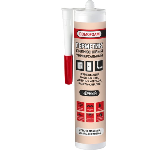Изображение товара Герметик силиконовый универсальный DOMOFOAM (0,26, черный RAL 9005, импорт) 9782443