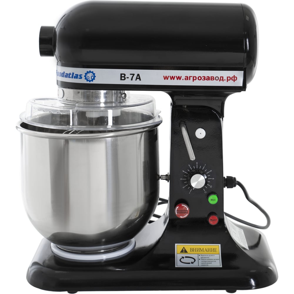 Изображение товара Миксер Foodatlas B-7A Eco Планетарный черный 7 л 300 Вт