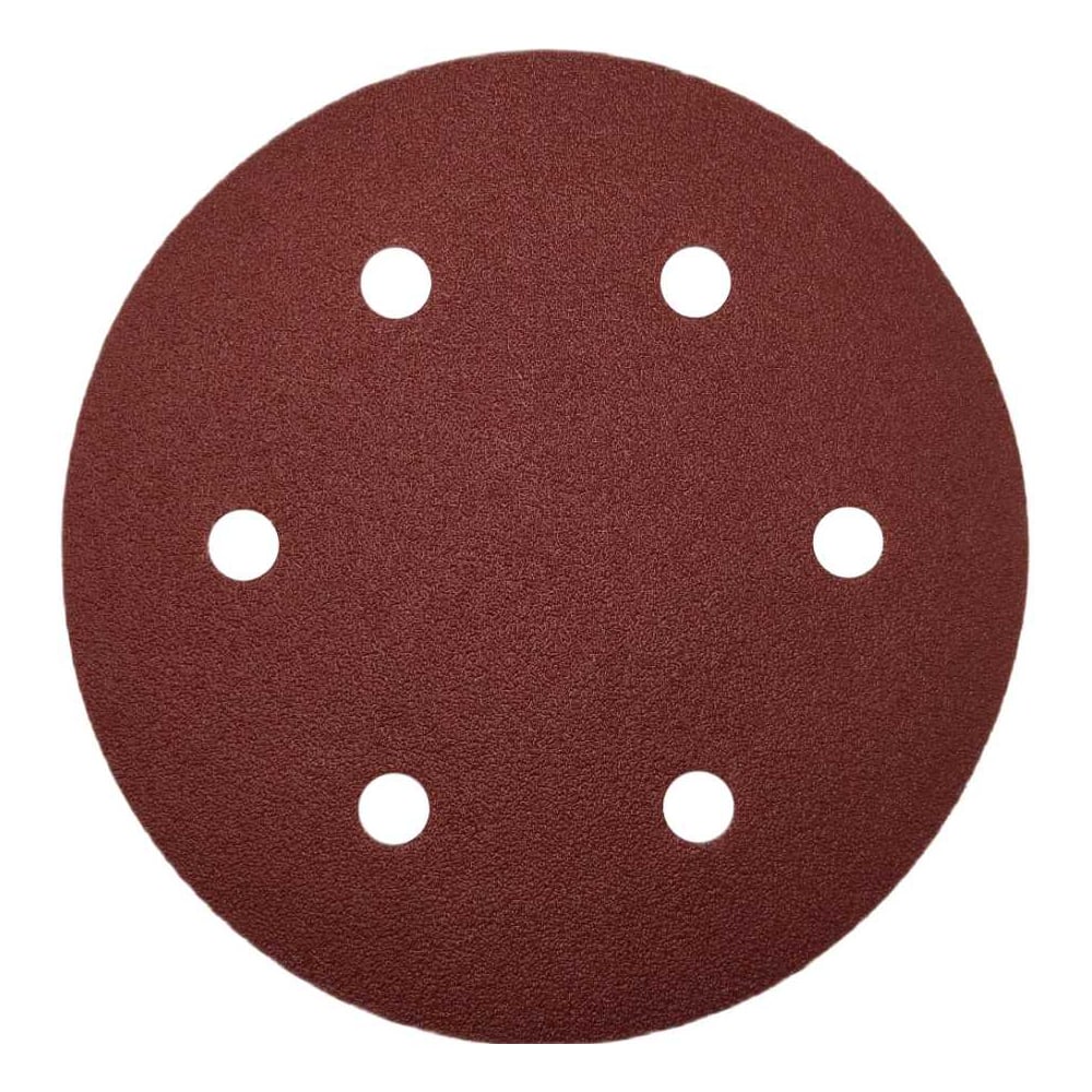 Изображение товара Шлифовальный круг Vitatools 150 мм Р60, 6 отверстий, красный, 10 шт R-150-P60-10-6