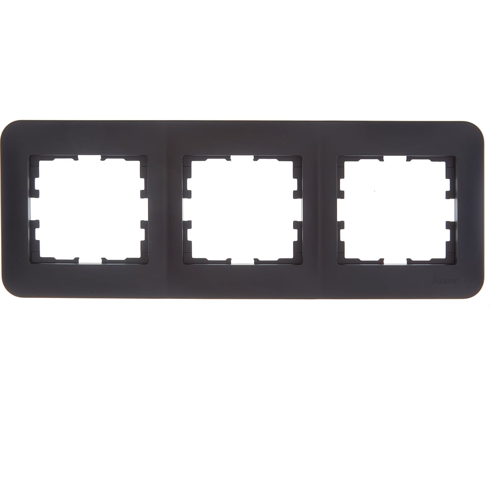 Изображение товара Рамка Lezard ASTI 3-ая горизонтальная, без вставки, чёрный бархат 7081-4200-148