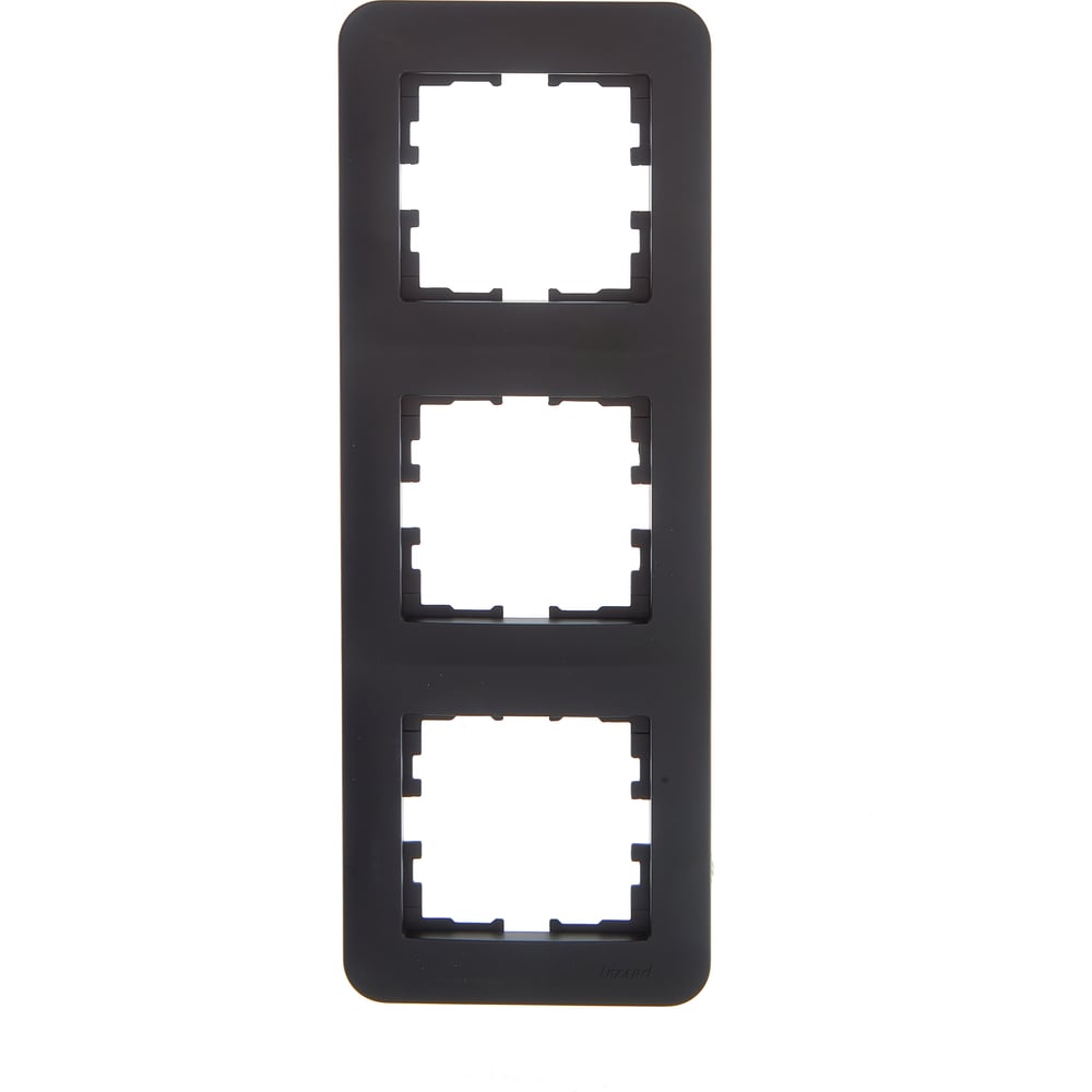 Изображение товара Рамка Lezard ASTI 3-ая вертикальная, без вставки, чёрный бархат 7081-4200-153