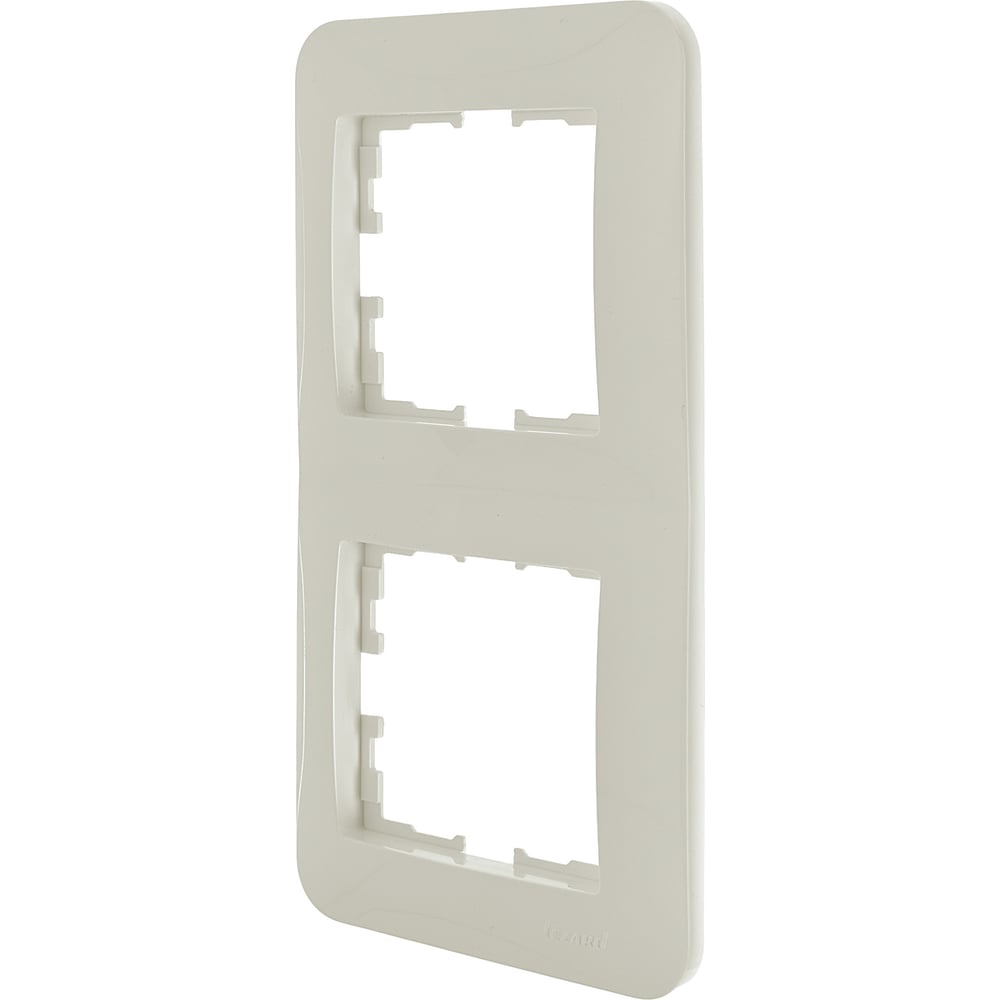 Изображение товара Рамка Lezard ASTI 2-ая вертикальная, без вставки, жемчужно-белый перламутр 7081-3000-152