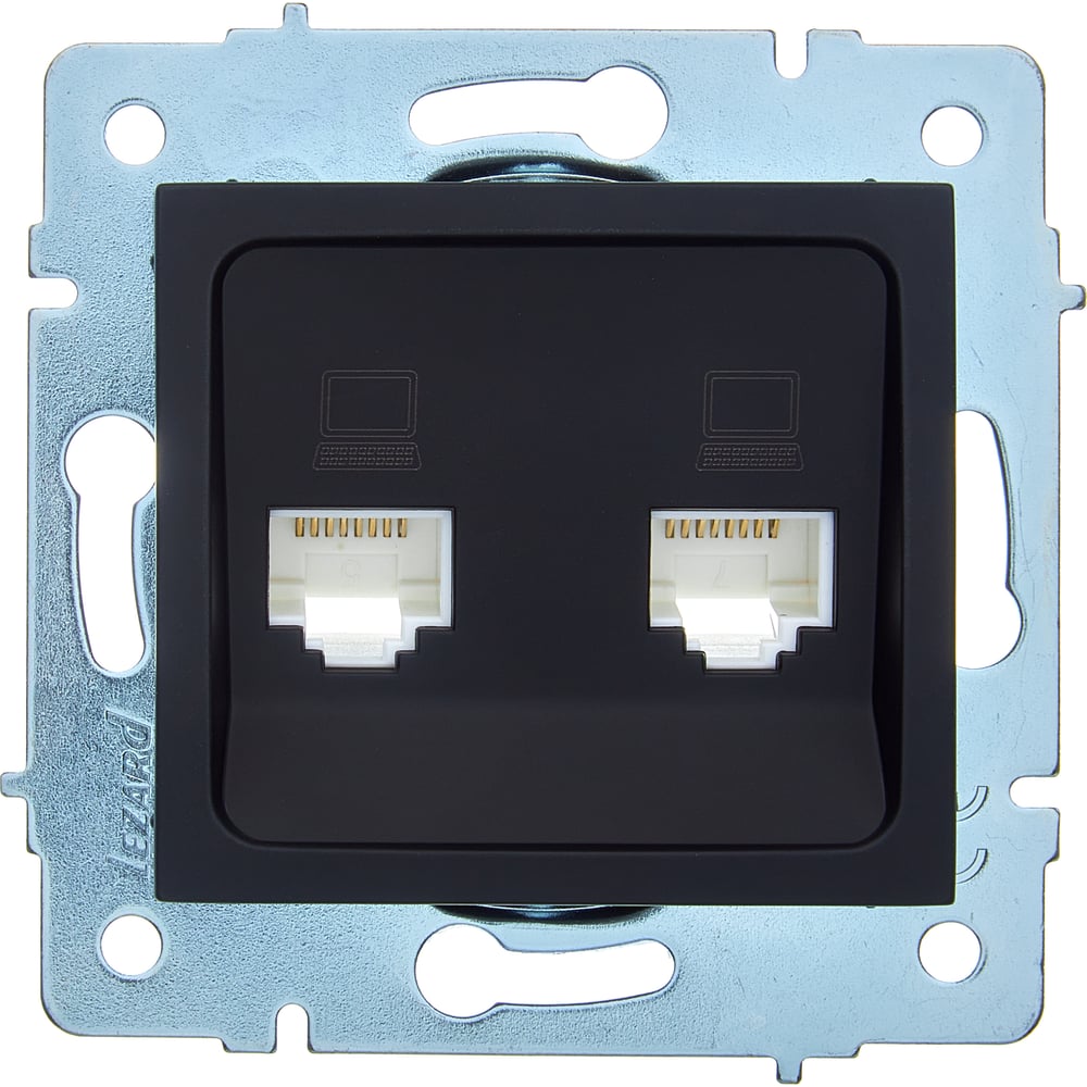 Изображение товара Компьютерная розетка Lezard ASTI двойная чёрный бархат Изображение товара Компьютерная розетка Lezard ASTI двойная чёрный бархат