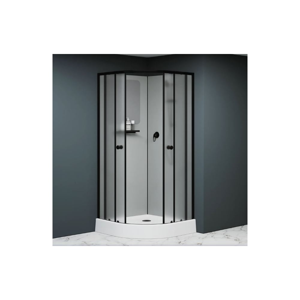 Изображение товара Душевая кабина RGW 90x90x200 AN-208-B Полукруг/Чёрный/Матовое/5 мм 381320899-24 Изображение товара Душевая кабина RGW 90x90x200 AN-208-B Полукруг/Чёрный/Матовое/5 мм 381320899-24