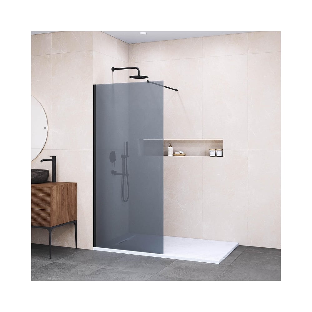 Изображение товара Душевая перегородка RGW WA-002 Черный профиль 110x195 тонированное стекло 6 мм