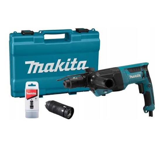 Изображение товара Перфоратор Makita SDS+,800Вт,26мм,огр. глубины, кейс, б/зажимной патрон HR2670FT