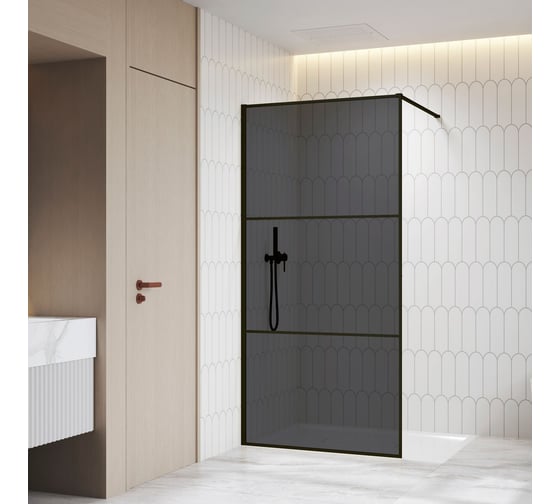 Изображение товара Душевая перегородка RGW 100x200 WA-09-B Чёрный/Тонированное(серое)/8 мм 06100910-34