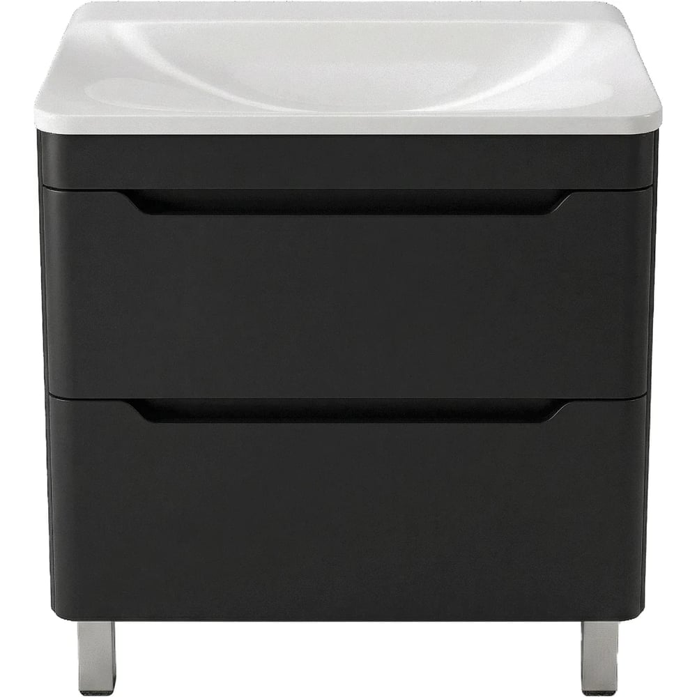 Изображение товара Тумба под раковину Uperwood Ocean 80 см черная с двумя ящиками