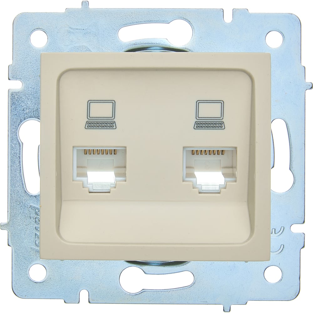 Изображение товара Механизм розетки компьютерной двойной Lezard ASTI крем 7081-0388-141