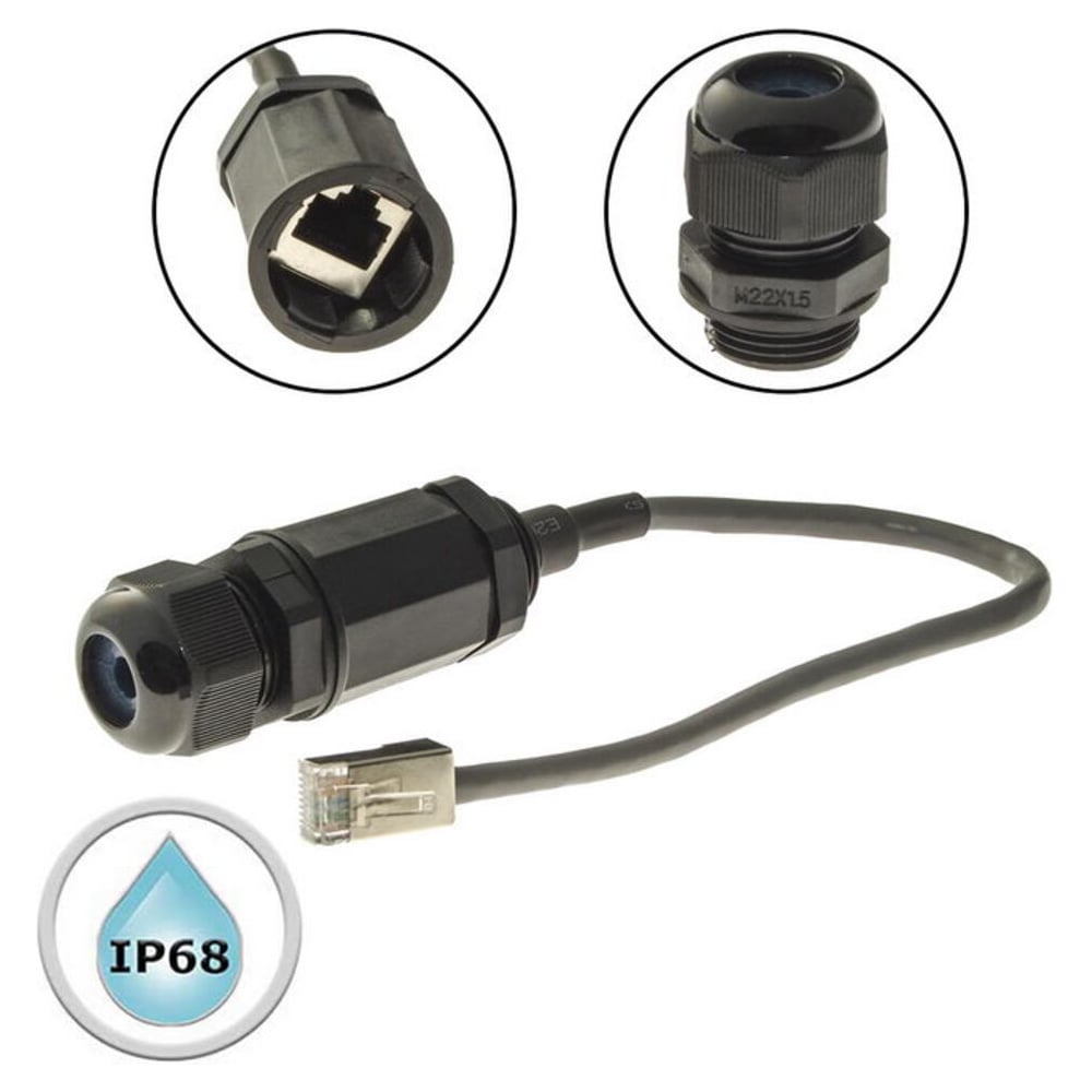 Изображение товара Разъем RJ45 IP68 для кабелей Cat 5e RUICHI защита от влаги и пыли