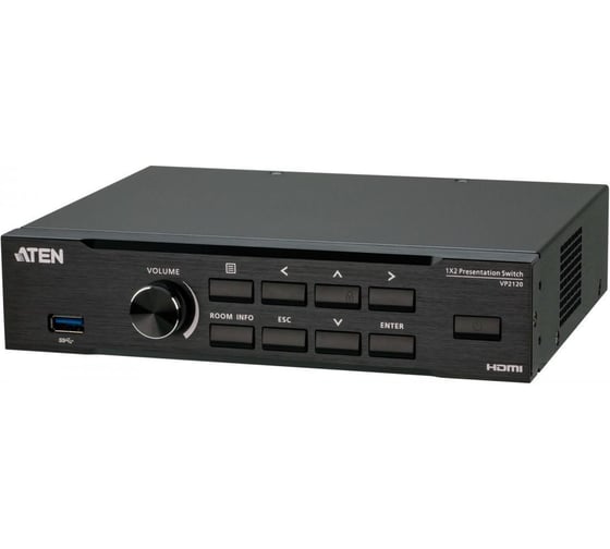 Изображение товара Коммутатор ATEN 1x2 Seamless Презентационный с квадратором и мультипотоковым вещанием VP2120-AT-G
