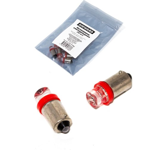 Изображение товара Лампа светодиод DINWARD 12-4 (габарит) красный конус, 10 шт, BA9s 746294v