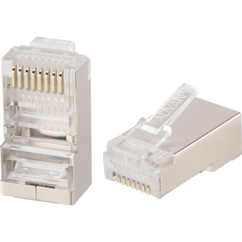 Изображение товара Разъем RJ45 Advant экранированный, с толщиной изоляции до 1.05 мм, упаковка 100 шт. ADV5e-FRJ45