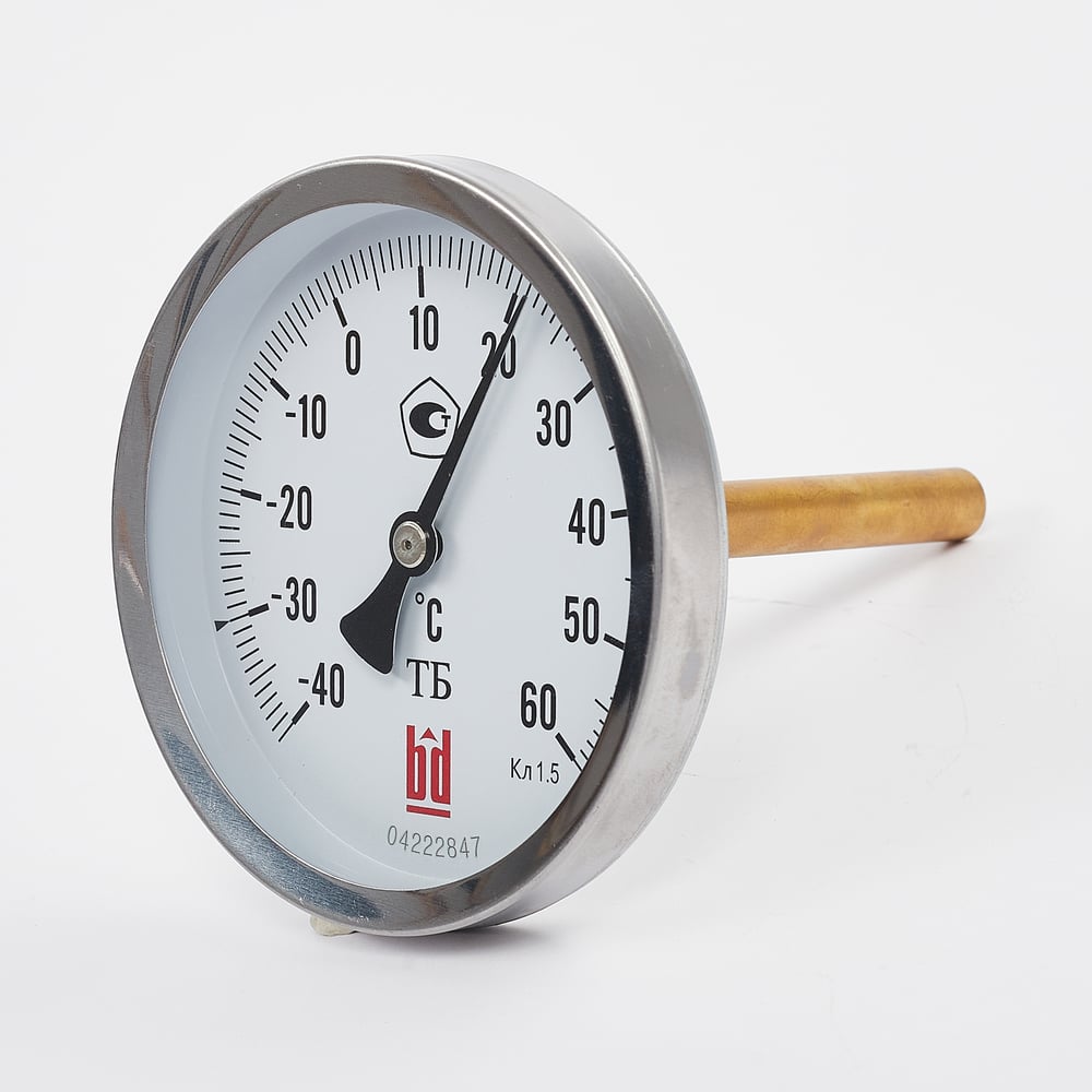 Изображение товара Биметаллический термометр BD ТБ 100Т/64 (-40-60 °C), G 1/2, 1,5 рос, 532129627