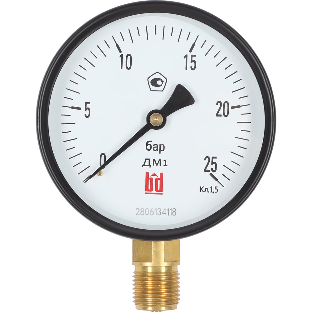 Изображение товара Манометр BD ДМ 1 Т2 100 Р 0-2,5 бар, IP65, 1/2"