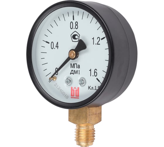 Изображение товара Манометр BD ДМ 1 Т2 100 Р (0-0,16) МПа, класс 1,5, М20х1,5 11511116241940Т2