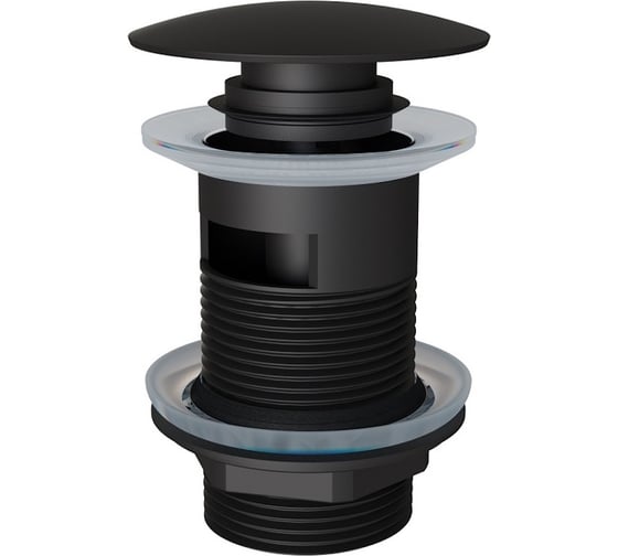 Изображение товара Донный клапан для раковины Knotlor с переливом, черный, BM9011BL
