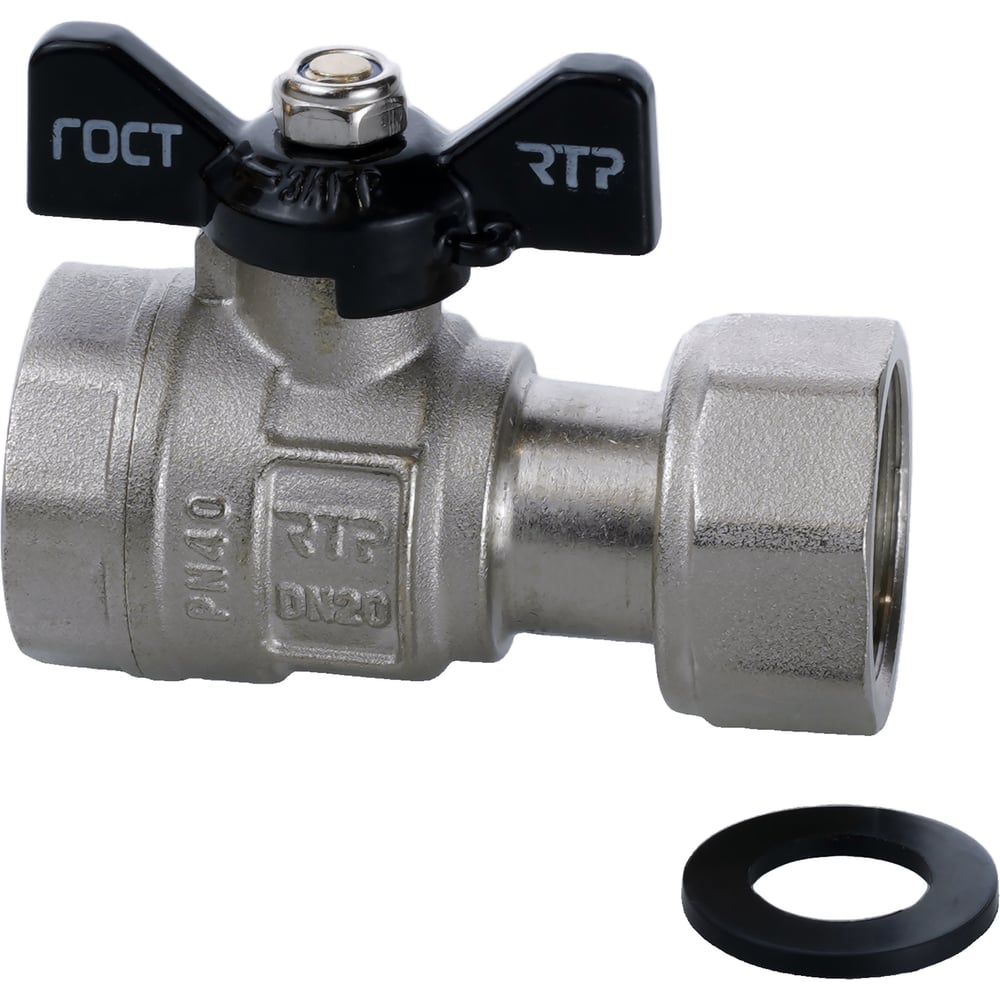 Изображение товара Кран шаровый РТП 3/4'' латунный бабочка PN 40