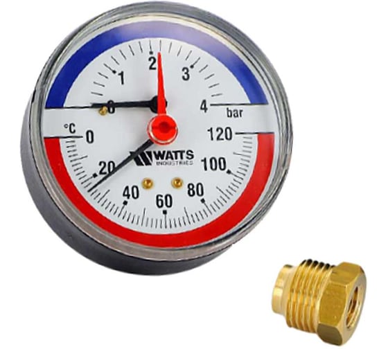 Изображение товара Термоманометр гориз. Watts 63- 1/2-60C- 6bar 332010