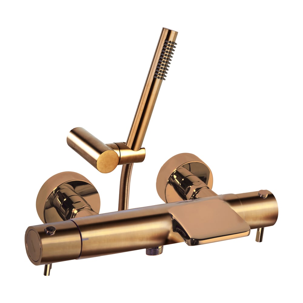 Изображение товара Смеситель термостатический для ванны (каскад) с душевым комплектом Ramon Soler ODISEA медь 393901DCUC